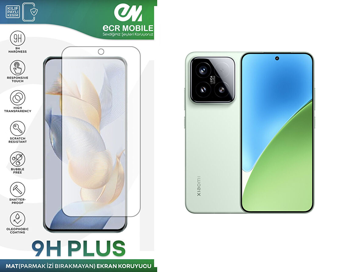Xiaomi 15 Ekran Koruyucu MAT Parmak İzi Bırakmayan Uyumlu Esnek Nano Kırılmayan