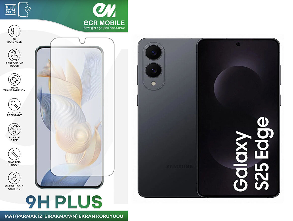 Samsung Galaxy S25 Edge ile Uyumlu MAT 9H Esnek Nano Kırılmayan Ekran Koruyucu