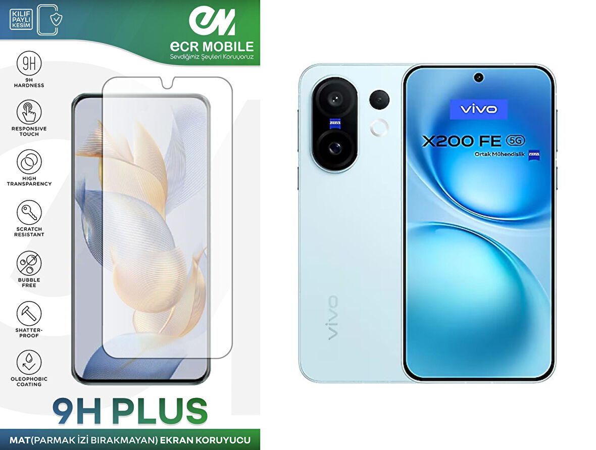 Vivo X200 FE Ekran Koruyucu MAT Parmak İzi Bırakmayan Uyumlu Esnek Nano Kırılmayan