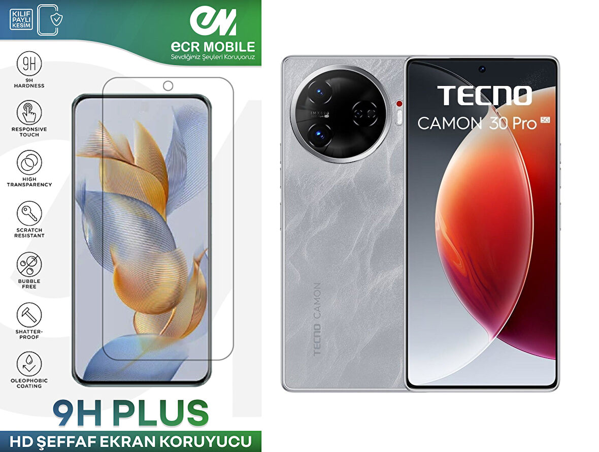 Tecno Camon 30 Pro 5G Ekran Koruyucu Esnek Nano Cam Tam Uyumlu Şeffaf