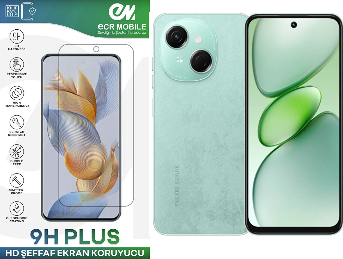 Tecno Spark GO 1 Ekran Koruyucu Esnek Nano Cam Tam Uyumlu Şeffaf