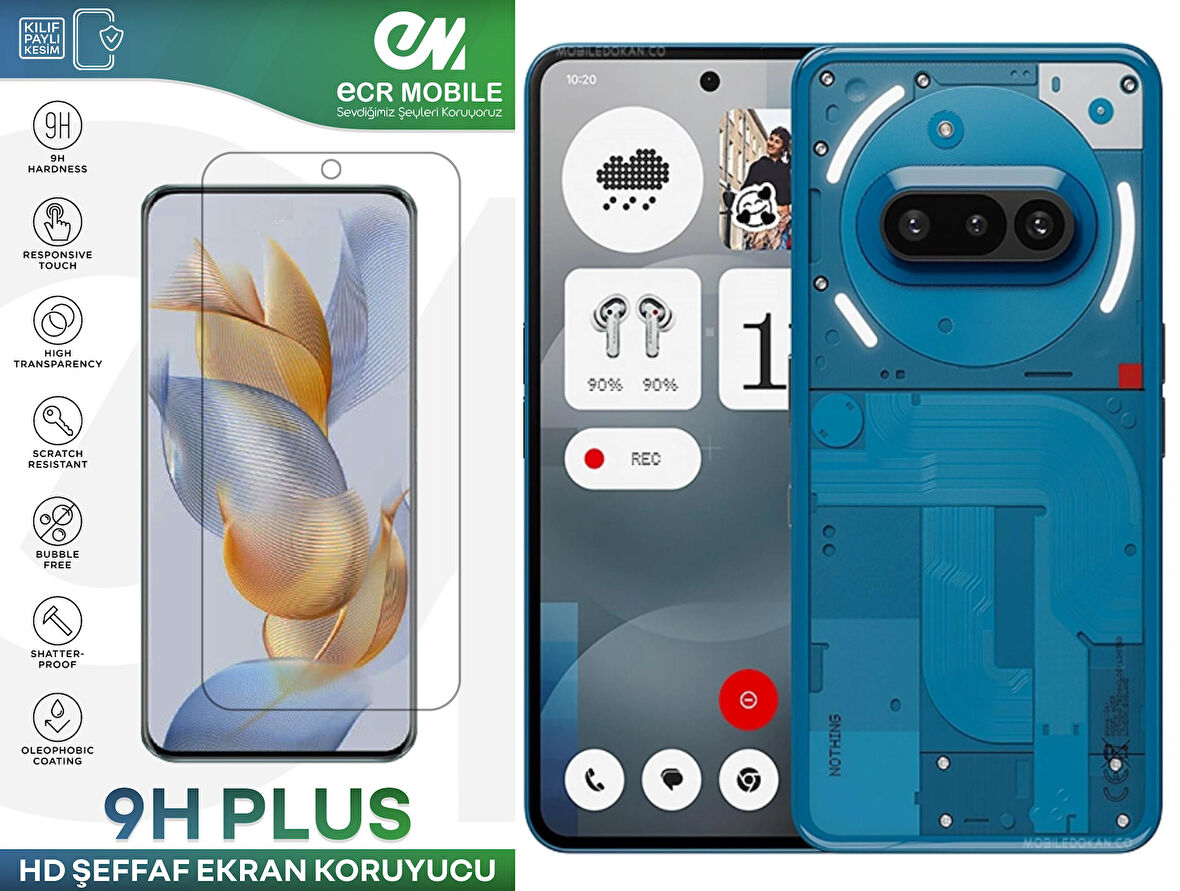 Nothing Phone 3A Ekran Koruyucu 9H Esnek Nano Cam Tam Uyumlu Şeffaf