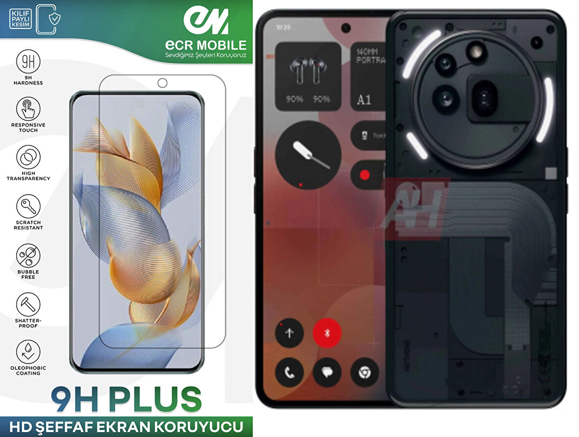 Nothing Phone 3A Pro Ekran Koruyucu 9H Esnek Nano Cam Tam Uyumlu Şeffaf