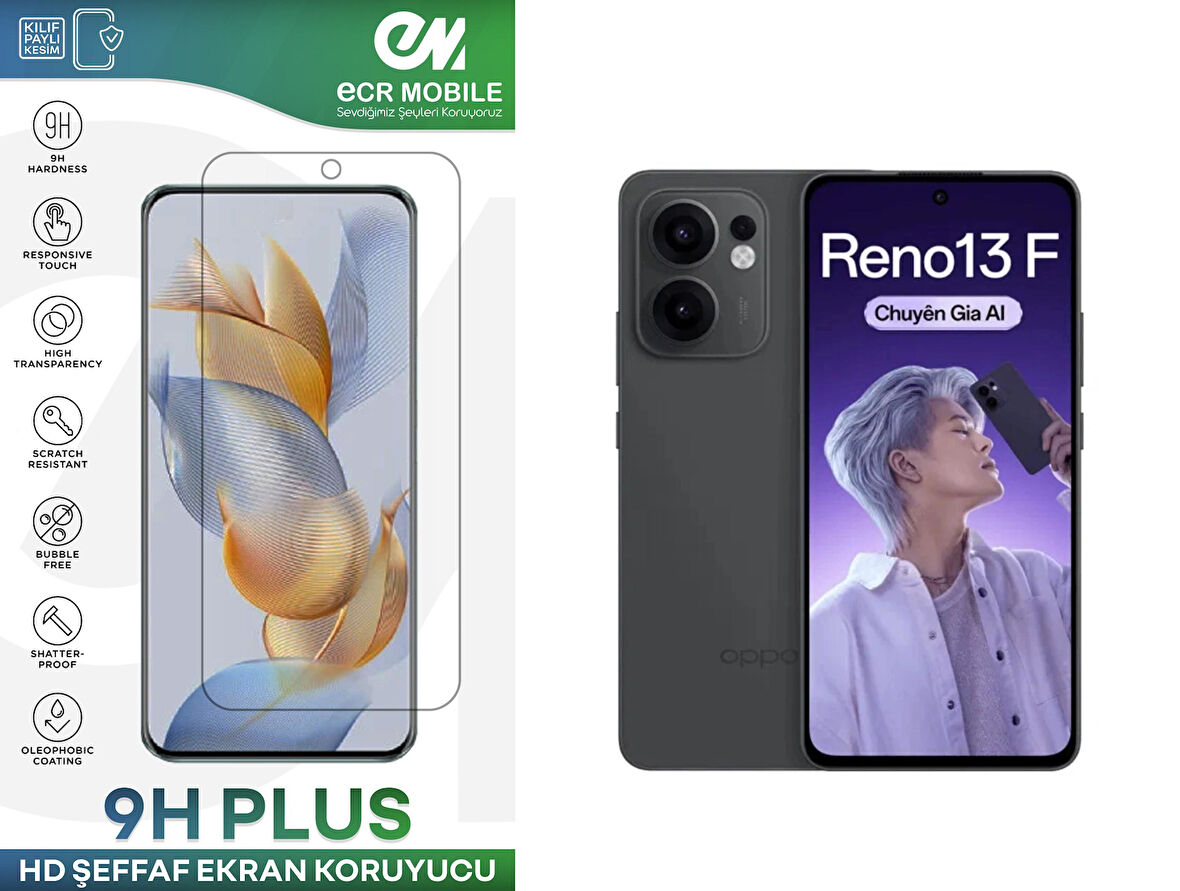 Oppo Reno 13F Ekran Koruyucu 9H Esnek Nano Cam Tam Uyumlu Şeffaf