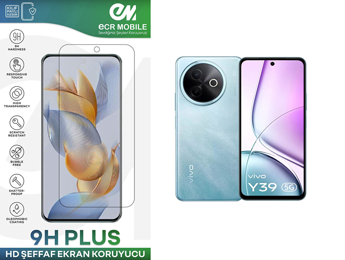 Vivo Y39 Ekran Koruyucu 9H Esnek Nano Cam Tam Uyumlu Şeffaf