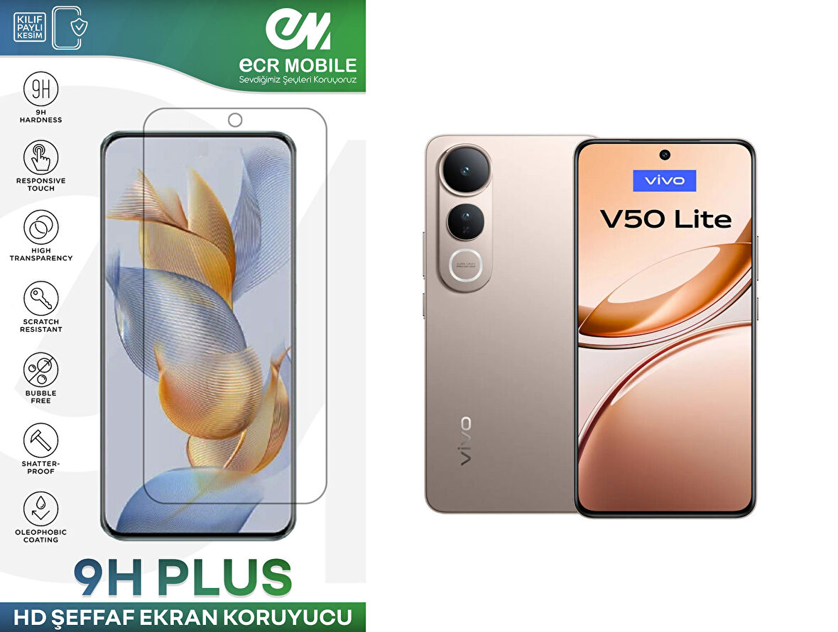 Vivo V50 Lite Ekran Koruyucu 9H Esnek Nano Cam Tam Uyumlu Şeffaf