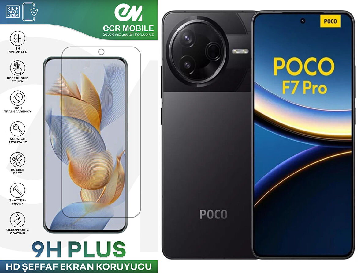 Poco F7 Pro Ekran Koruyucu Esnek Nano Cam Tam Uyumlu Şeffaf