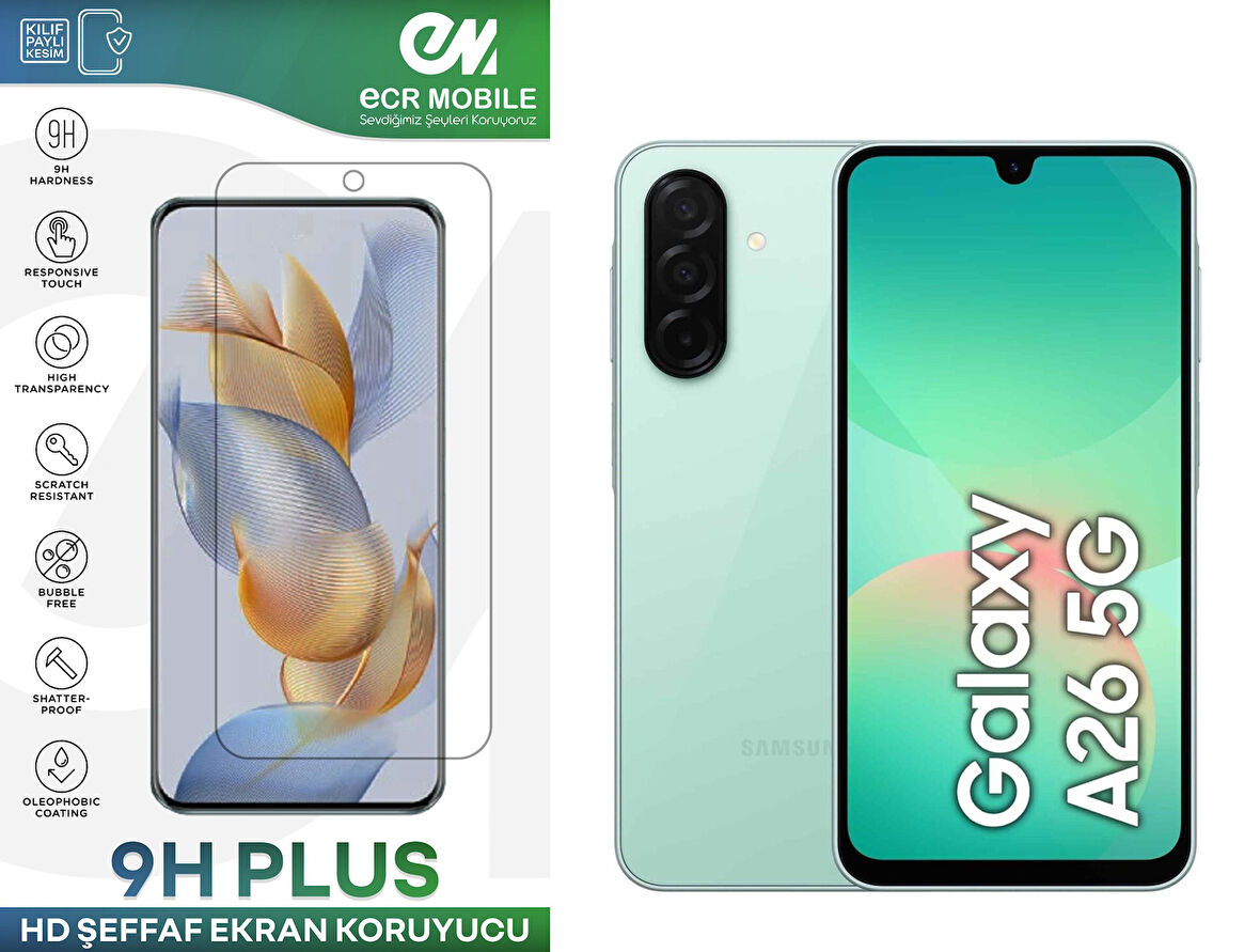 Samsung Galaxy A26 5G Ekran Koruyucu 9H Esnek Nano Cam Tam Uyumlu Şeffaf