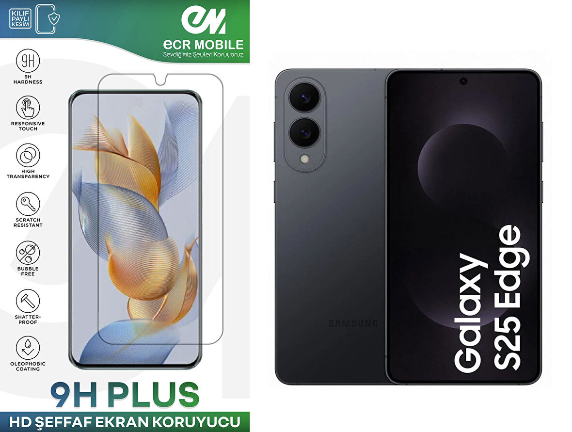 Samsung Galaxy S25 Edge ile Uyumlu Şeffaf Esnek 9H Esnek Nano Ekran Koruyucu