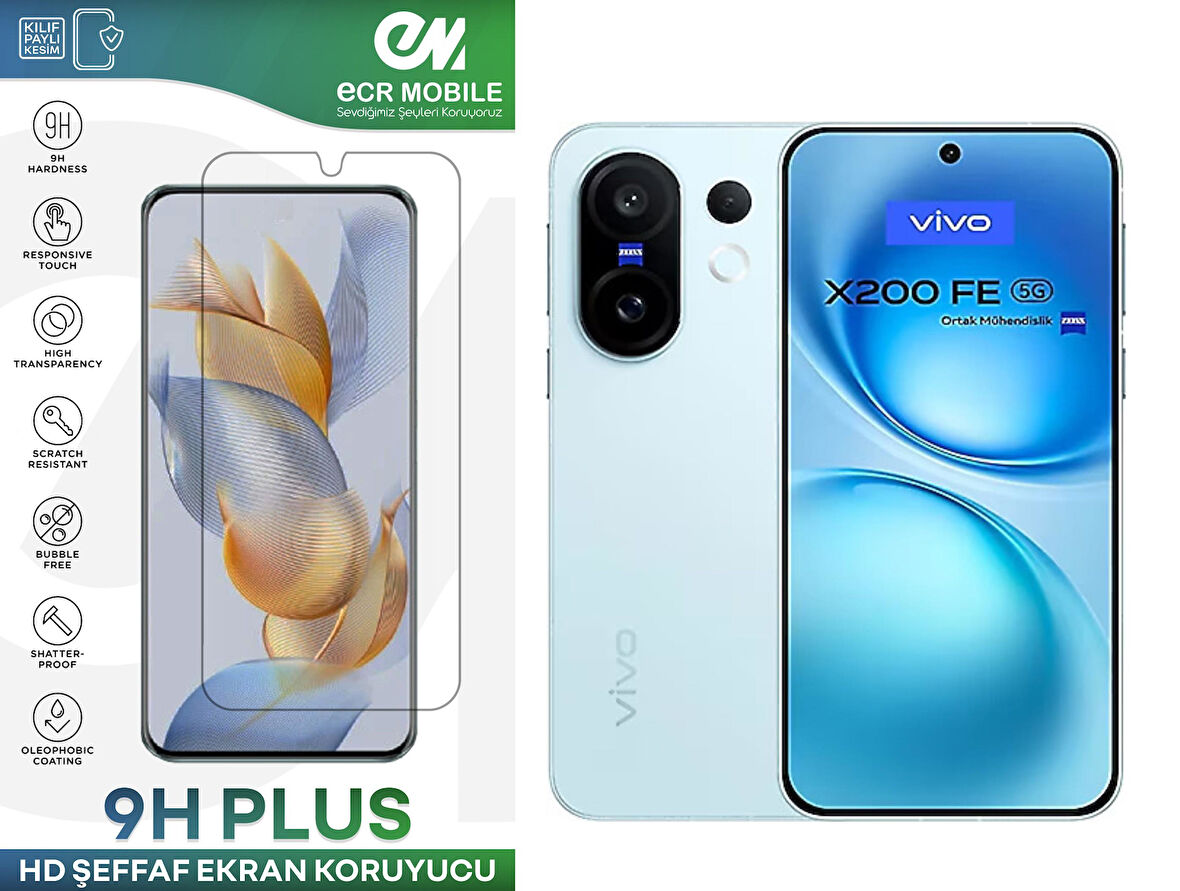 Vivo X200 FE Ekran Koruyucu 9H Esnek Nano Cam Tam Uyumlu Şeffaf