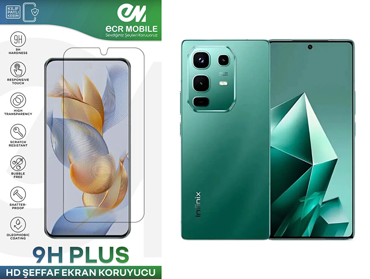 Infinix Note 50 ile Uyumlu Ekran Koruyucu 9H Esnek Nano Cam Şeffaf