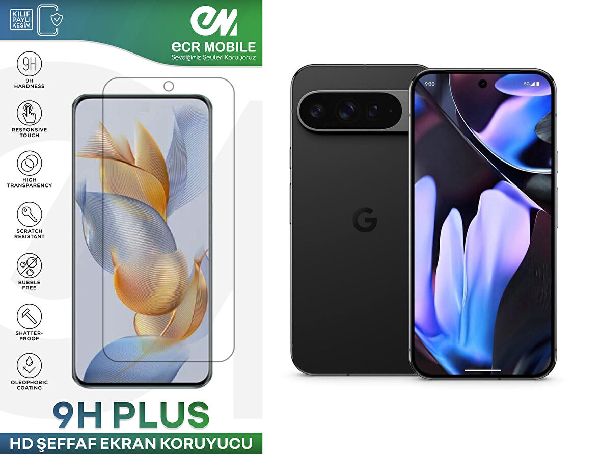 Google Pixel 9 Pro XL ile Uyumlu Ekran Koruyucu 9H Esnek Nano Cam Şeffaf