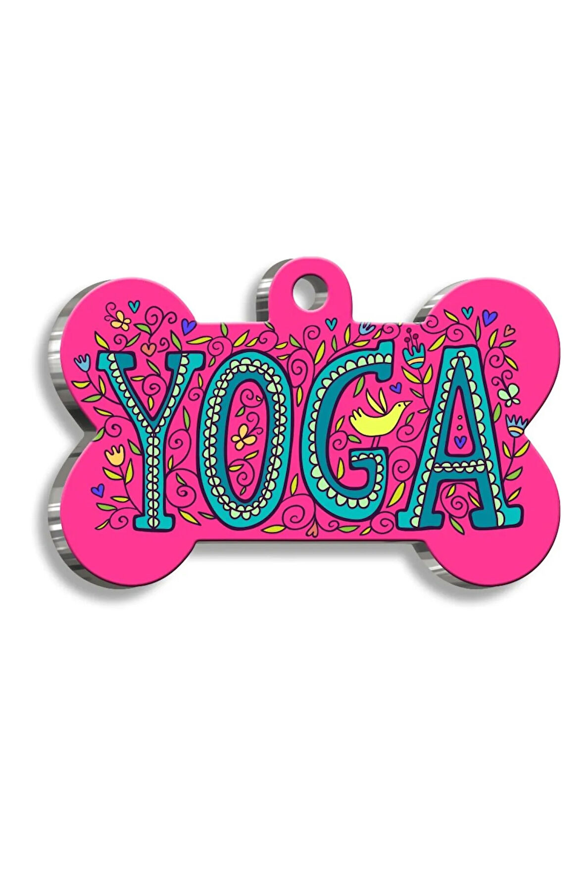 Yoga Pembe Kemik Şekilli Kedi Köpek Künyesi XLarge 3,3 x 5 cm