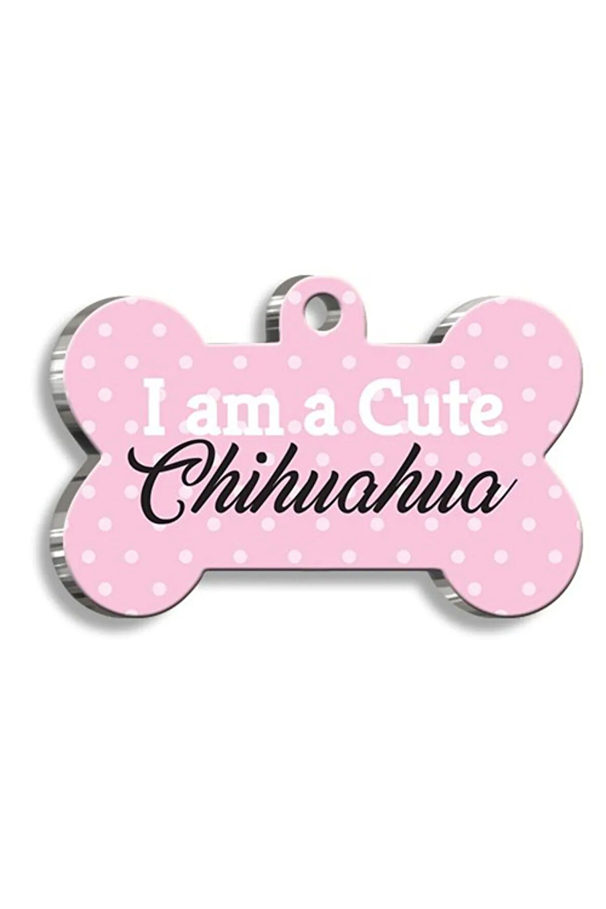 Chihuahua Pembe Kemik Şekilli Köpek Künyesi XLarge 3,3 x 5 cm