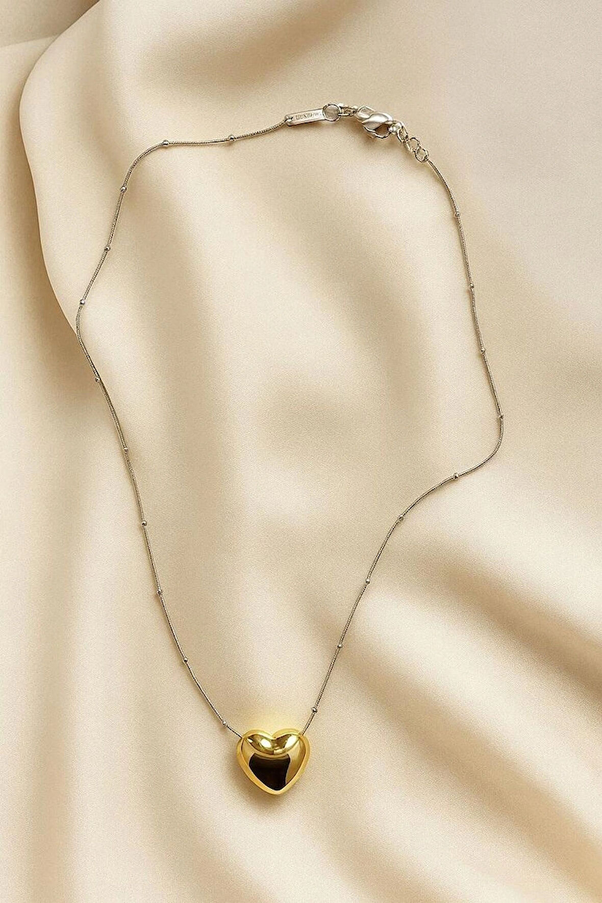 Çelik Balon Kalp Kolye