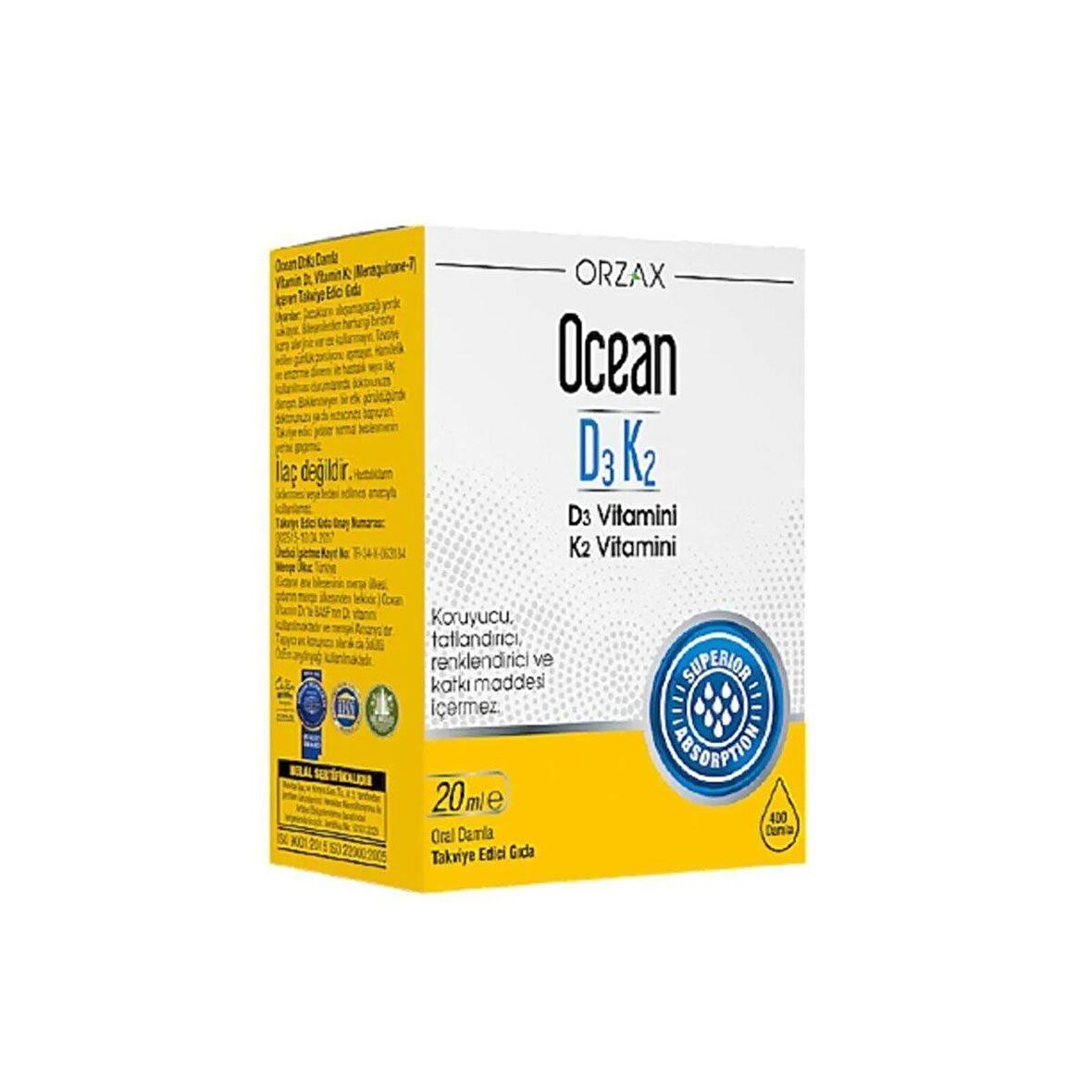 Ocean D3 K2 Vitamin Damla 20 Ml