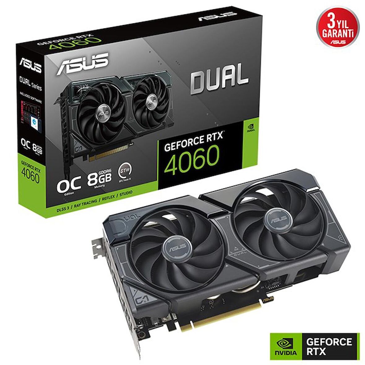 Asus Dual RTX 4060 128 Bit GDDR6 8 GB Ekran Kartı
