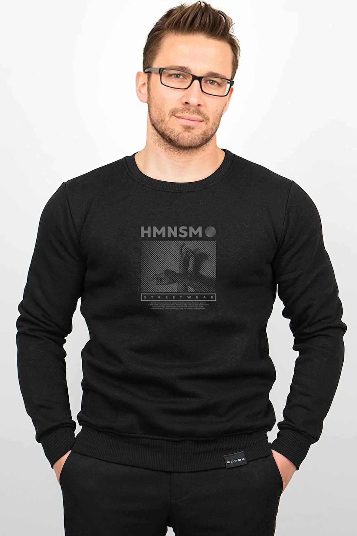 Üç Iplik Şardonlu Baskılı Kapüşonlu Sweatshirt M5 Edw213