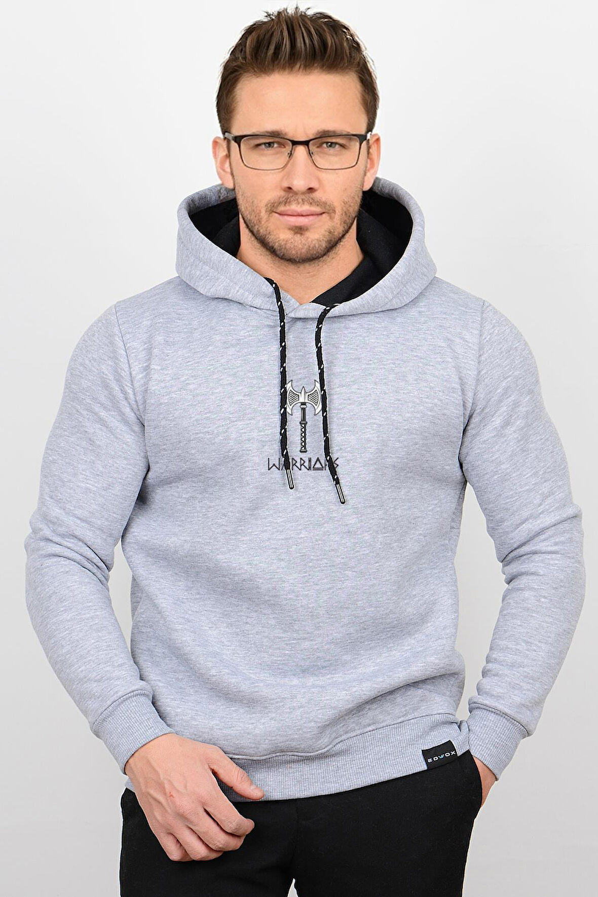 Üç Iplik Şardonlu Baskılı Kapüşonlu Sweatshirt K1 Edw213K