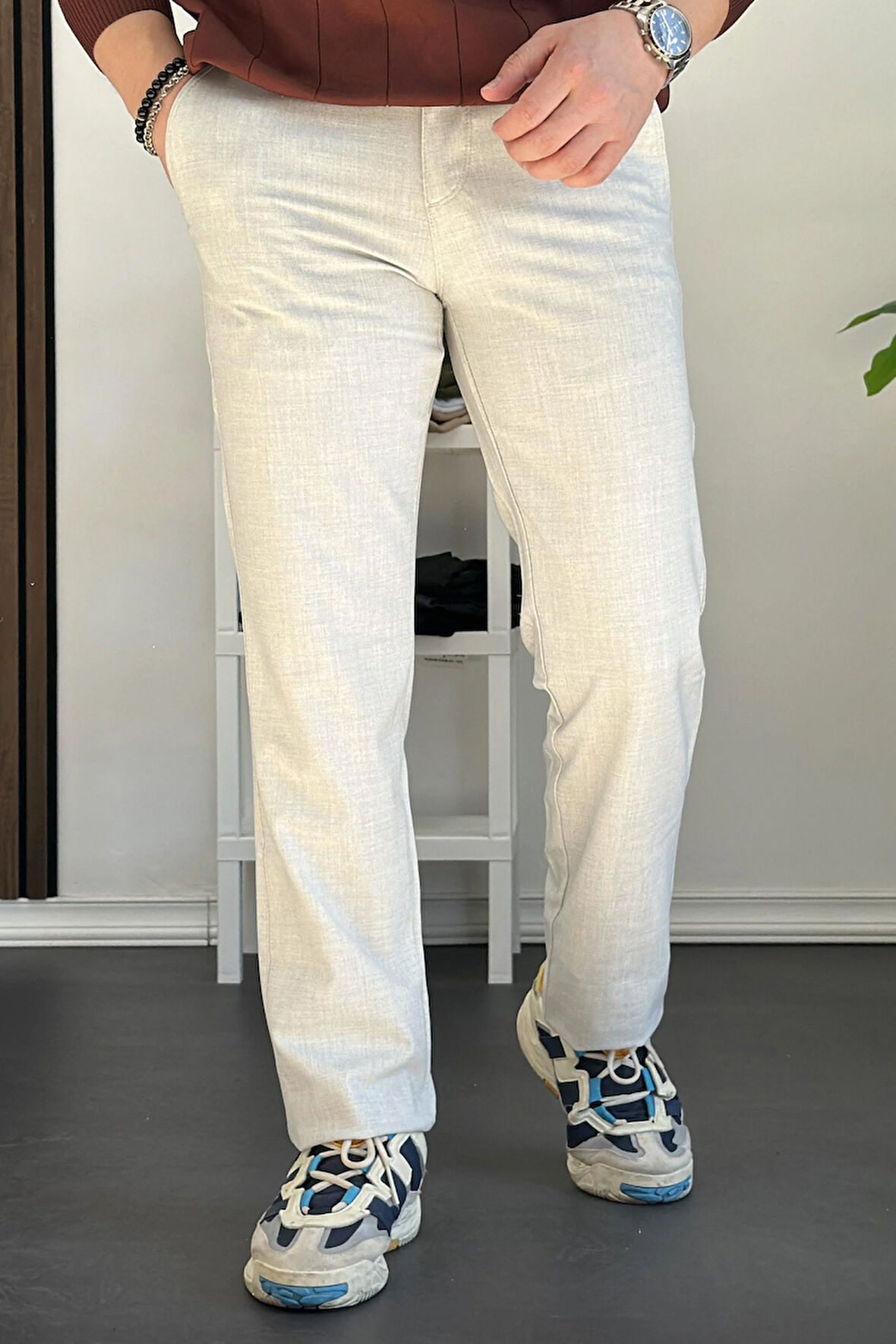 Erkek Pamuklu Kumaş Regular Pantolon Gri Edw226