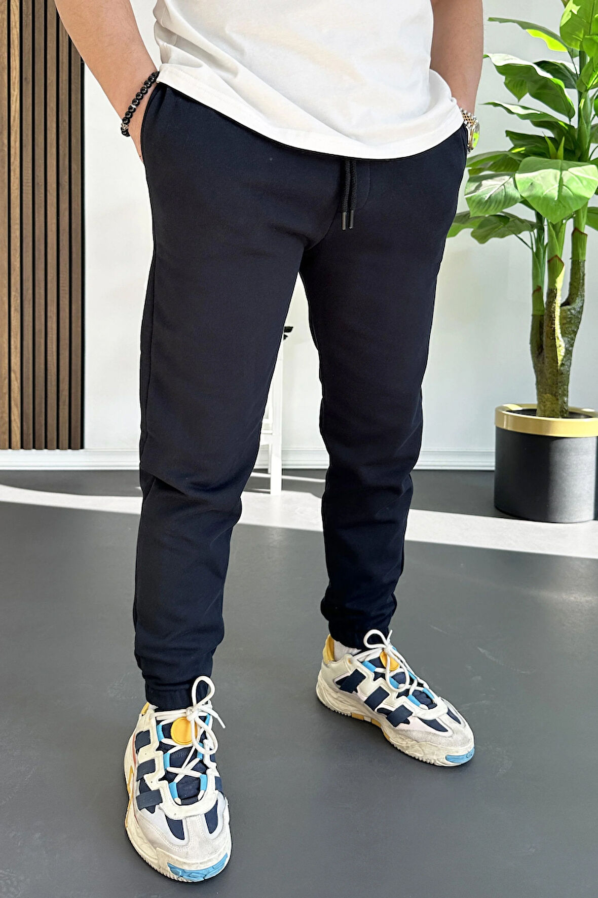 Erkek Fit Kesim Eşofman Altı Lacivert Edw229