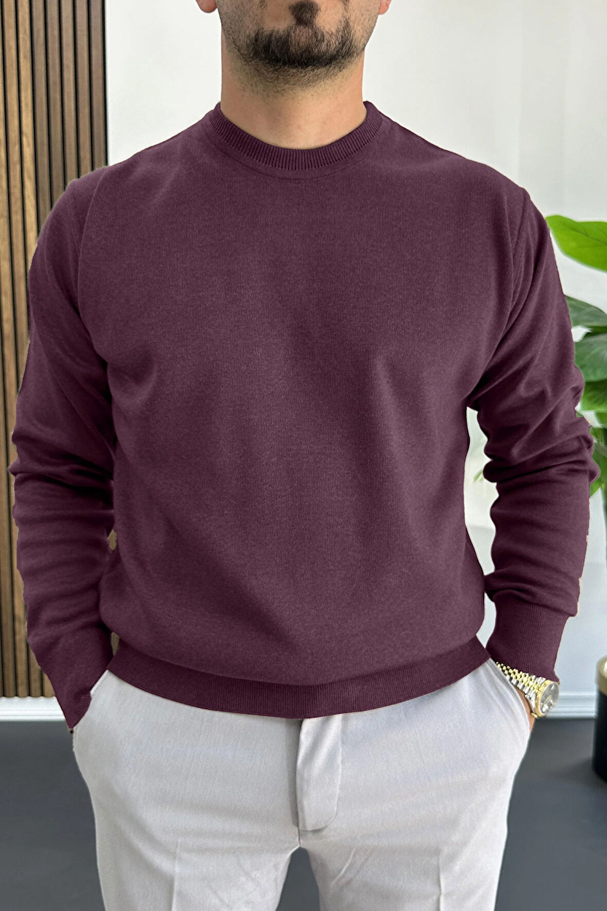 Erkek Bisiklet Yaka Normal Kalıp Kazak Edw410