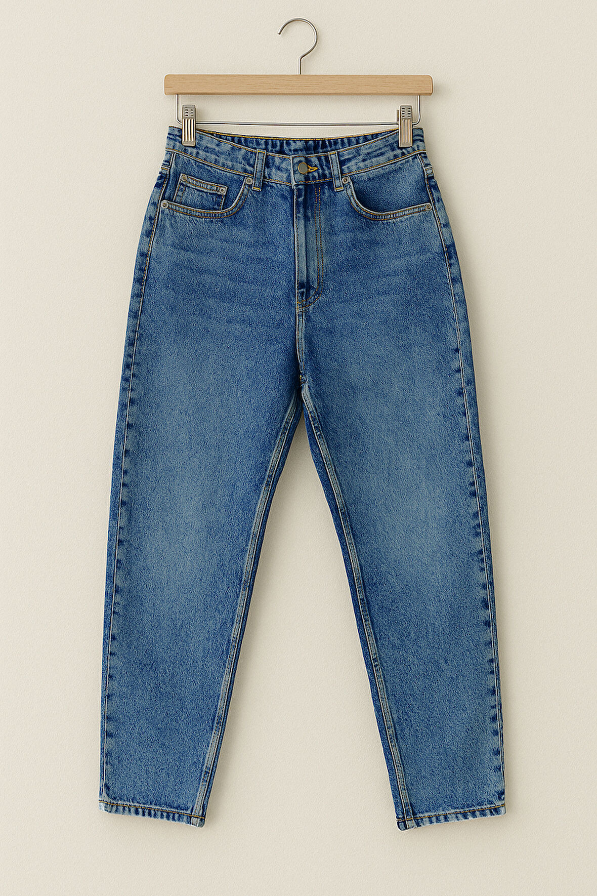 Erkek Boyfriend Geniş Kesim Kot Pantolon Mavi Edw425