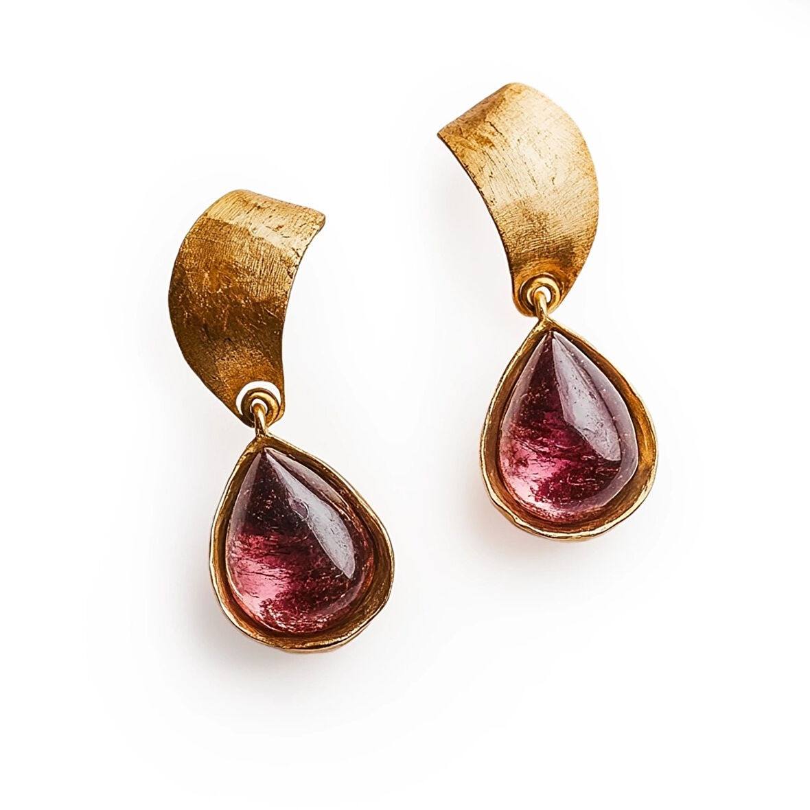 Altın Kaplama Turmalin Sallantılı Küpe – Vintarose