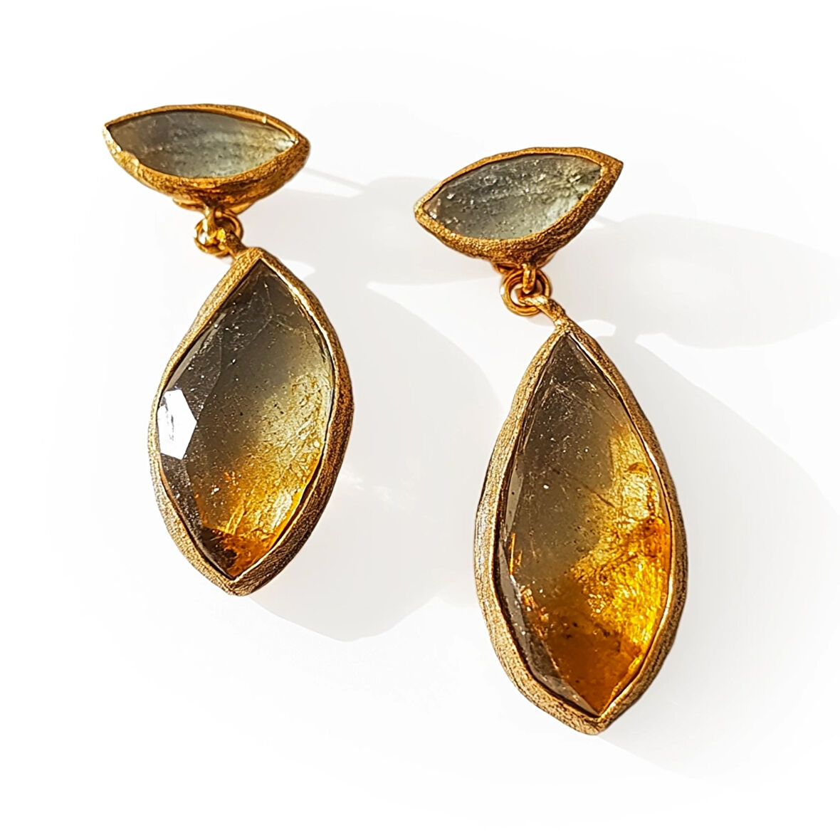 Altın Kaplama Merkür Kuvars Küpe – Ember Drift