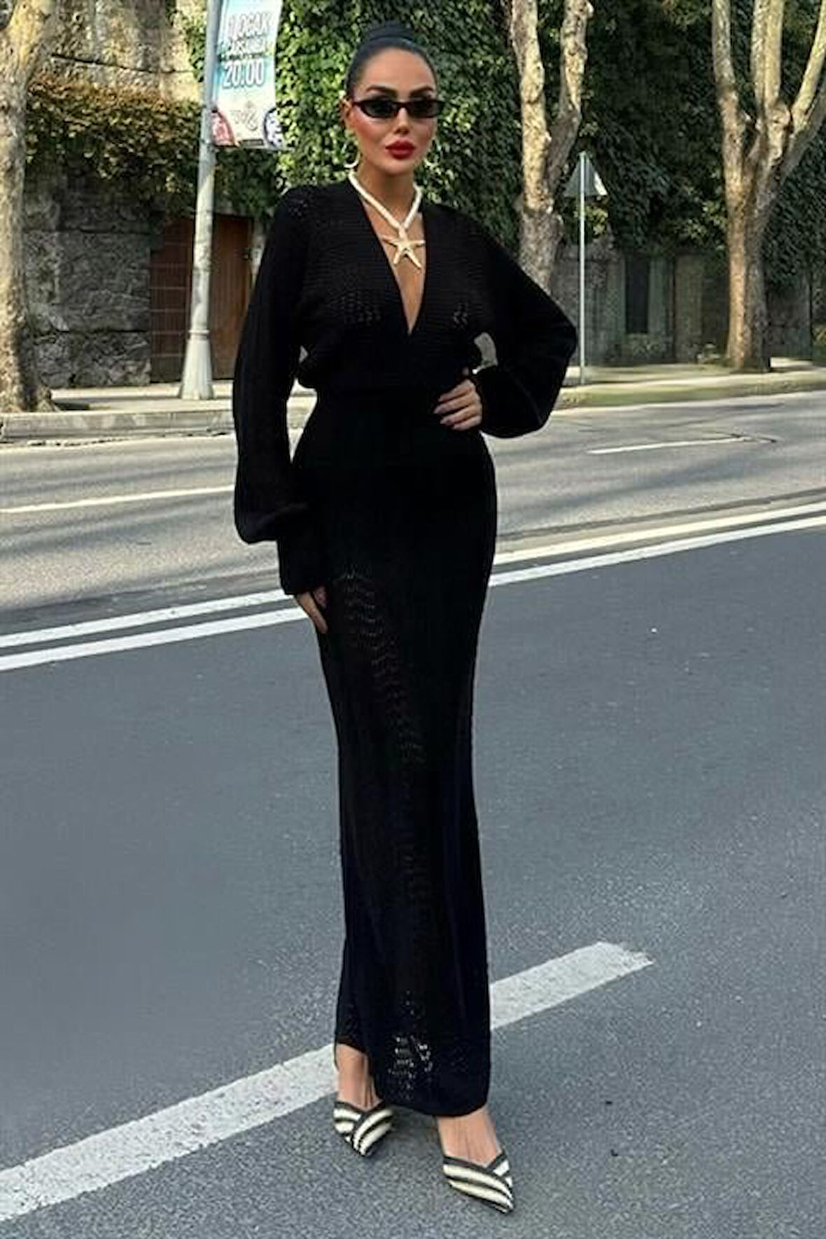 Laura Derin Dekolte Kroşe Elbise 2712-0025