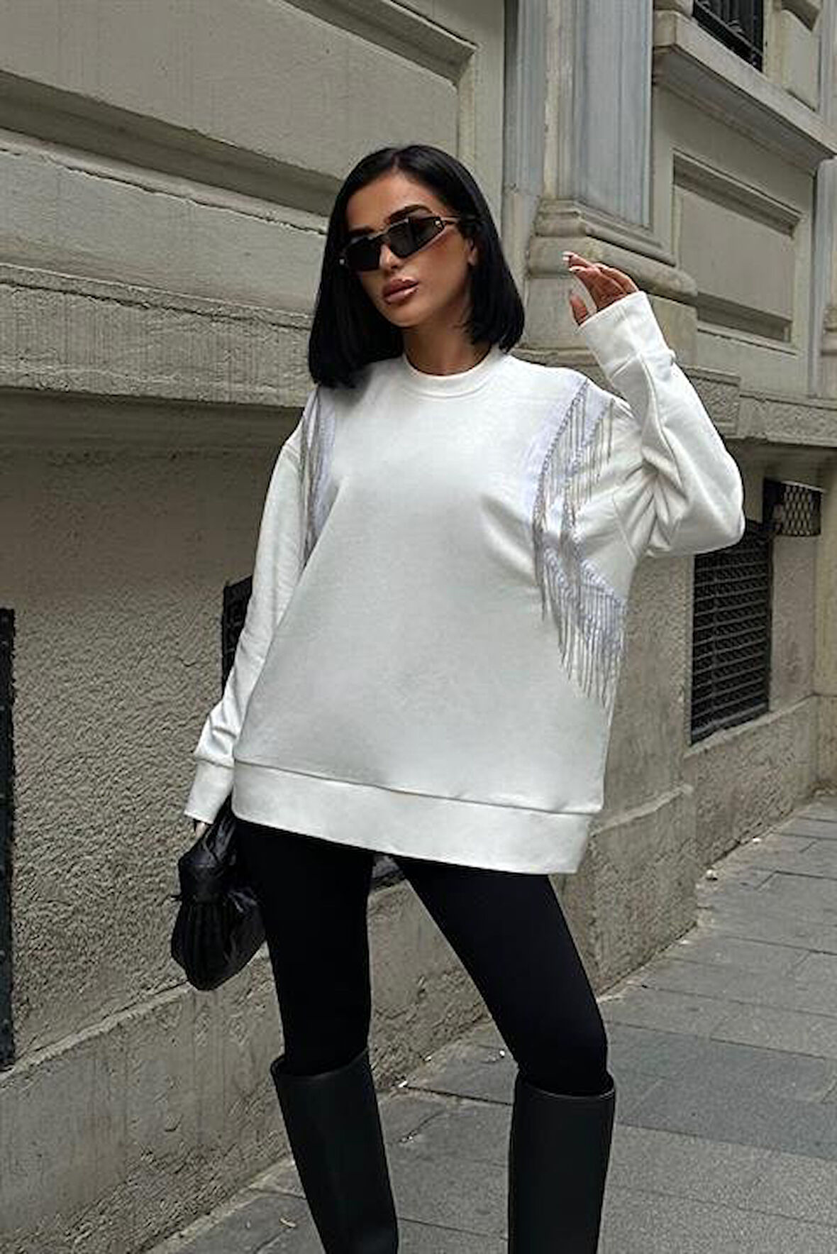 Angelina Metalize Sarkaçlı Sweatshirt 8048 -08
