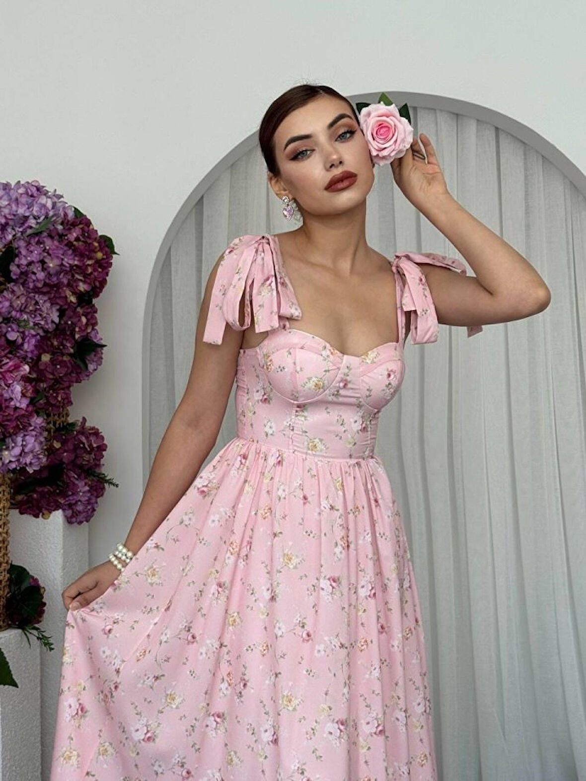Yunn Omuz Bağlamalı Elbise