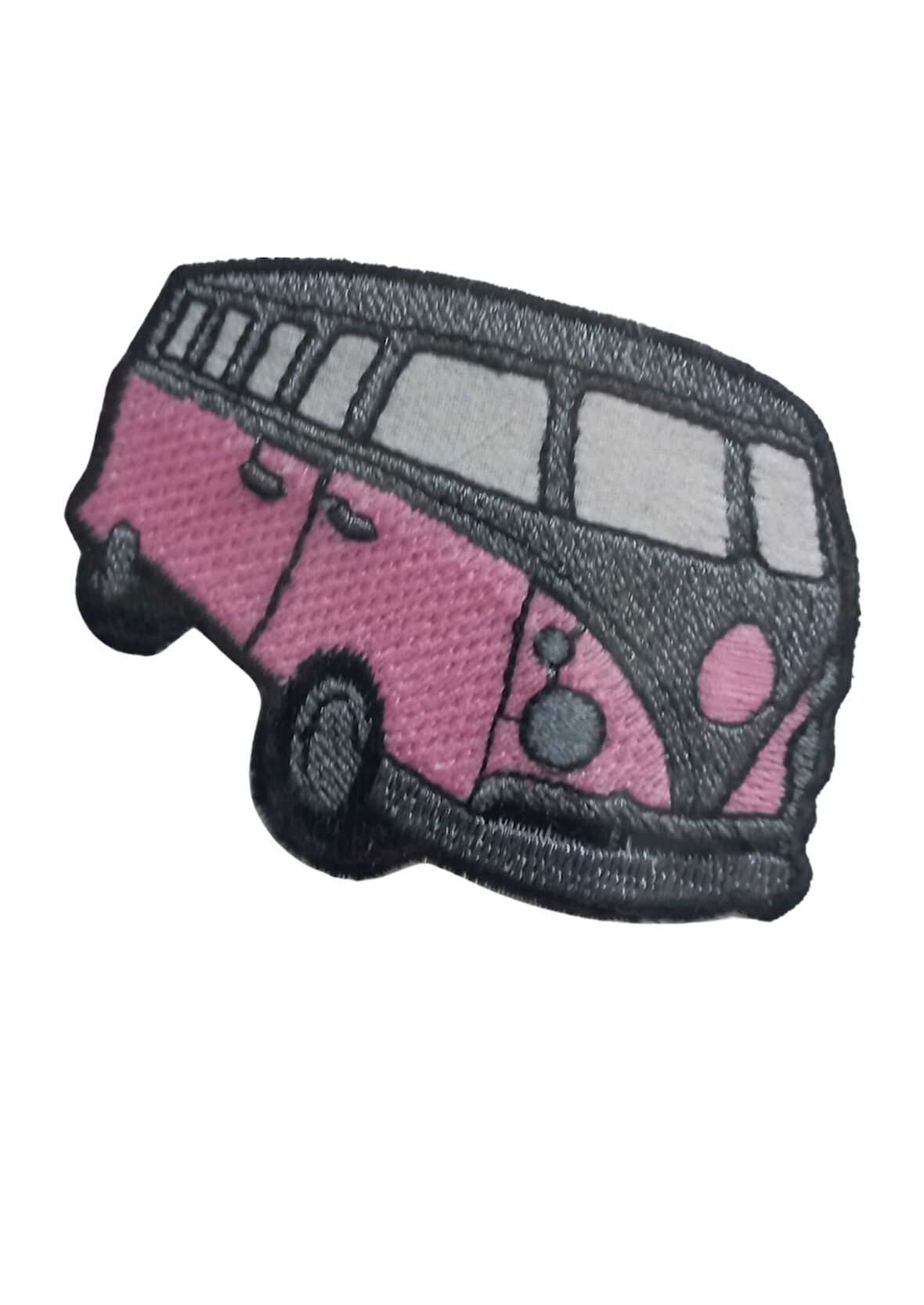 Aplike Ütü İle Yapışan Otobüs PembeGri Arma 4x25 cm