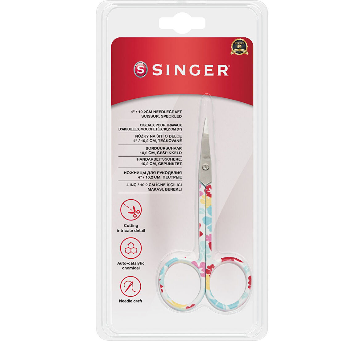 Kıvrık Uçlu Renkli Nakış Makası (4")