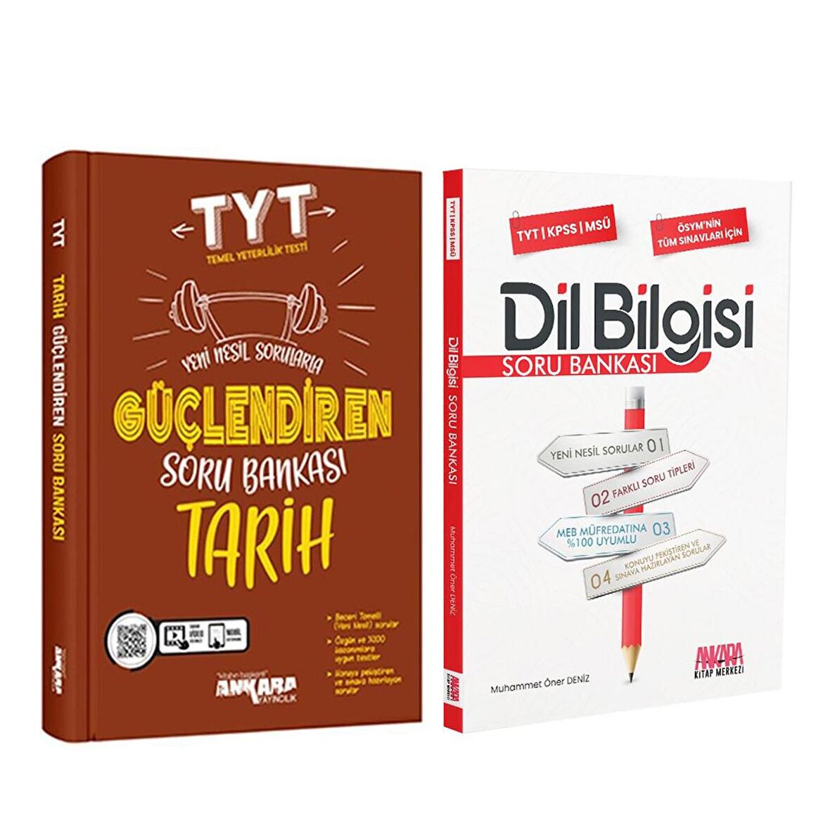 Ankara Yayıncılık TYT Güçlendiren Tarih ve AKM Dil Bilgisi Soru Bankası Seti 2 Kitap