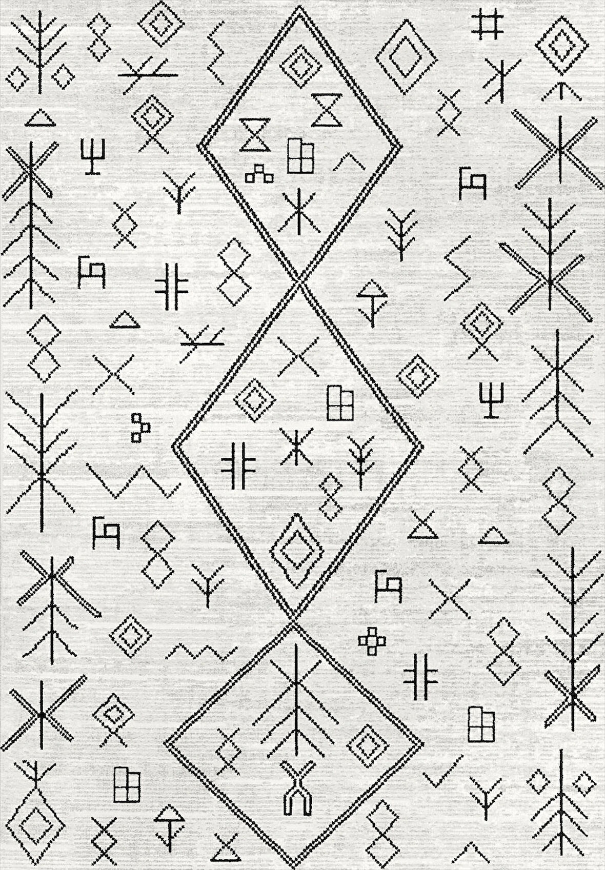 Pamuk Dokuma Taban Kaymaz Yıkanabilir İskandinav  Desenli  Salon Halısı Mutfak Halısı Koridor Halısı