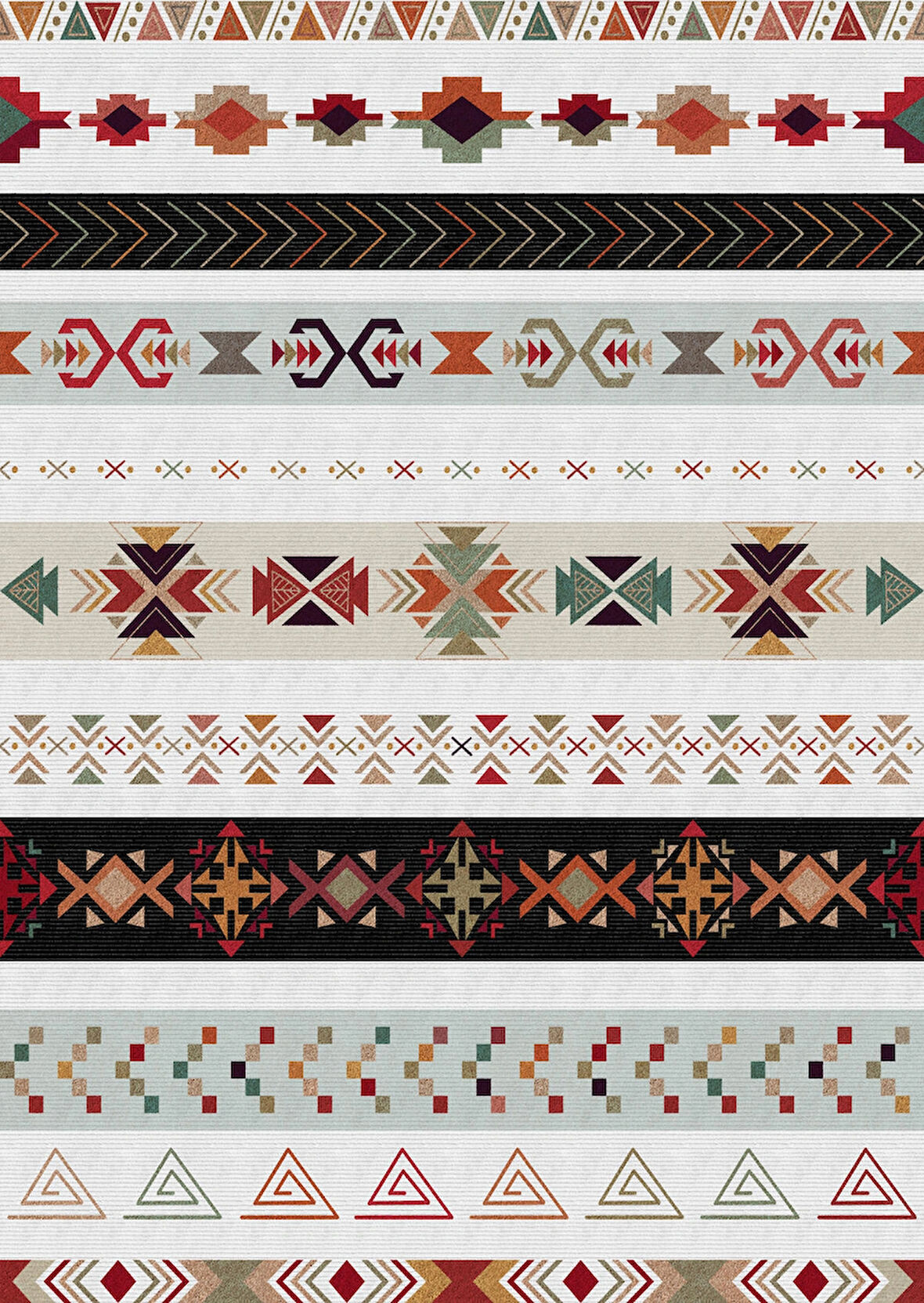 Pamuk Dokuma Taban Kaymaz Yıkanabilir İskandinav  Desenli  Salon Halısı Mutfak Halısı Koridor Halısı