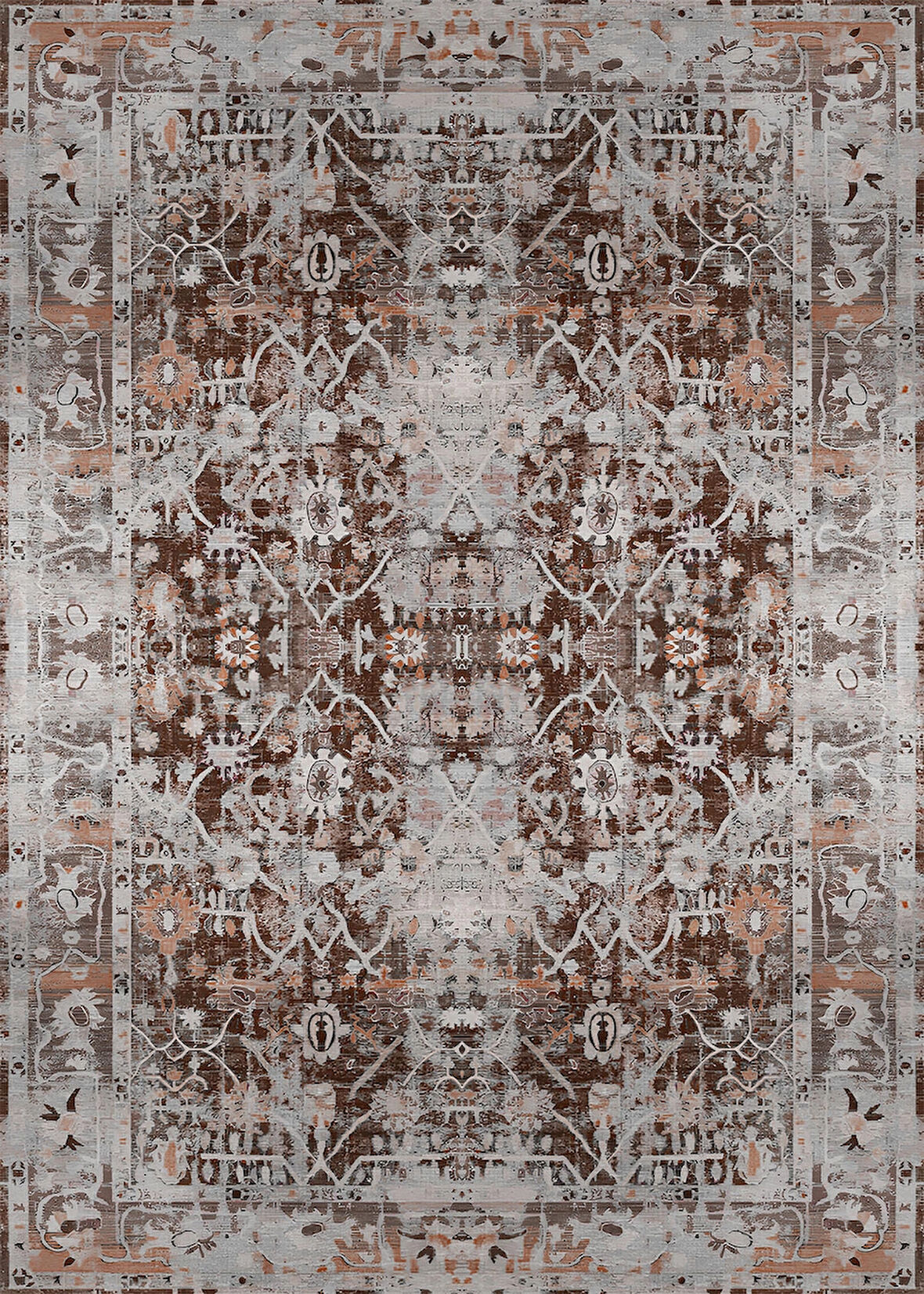 Pamuk Dokuma Taban Kaymaz Yıkanabilir Vintage  Desenli  Salon Halısı Mutfak Halısı Koridor Halısı