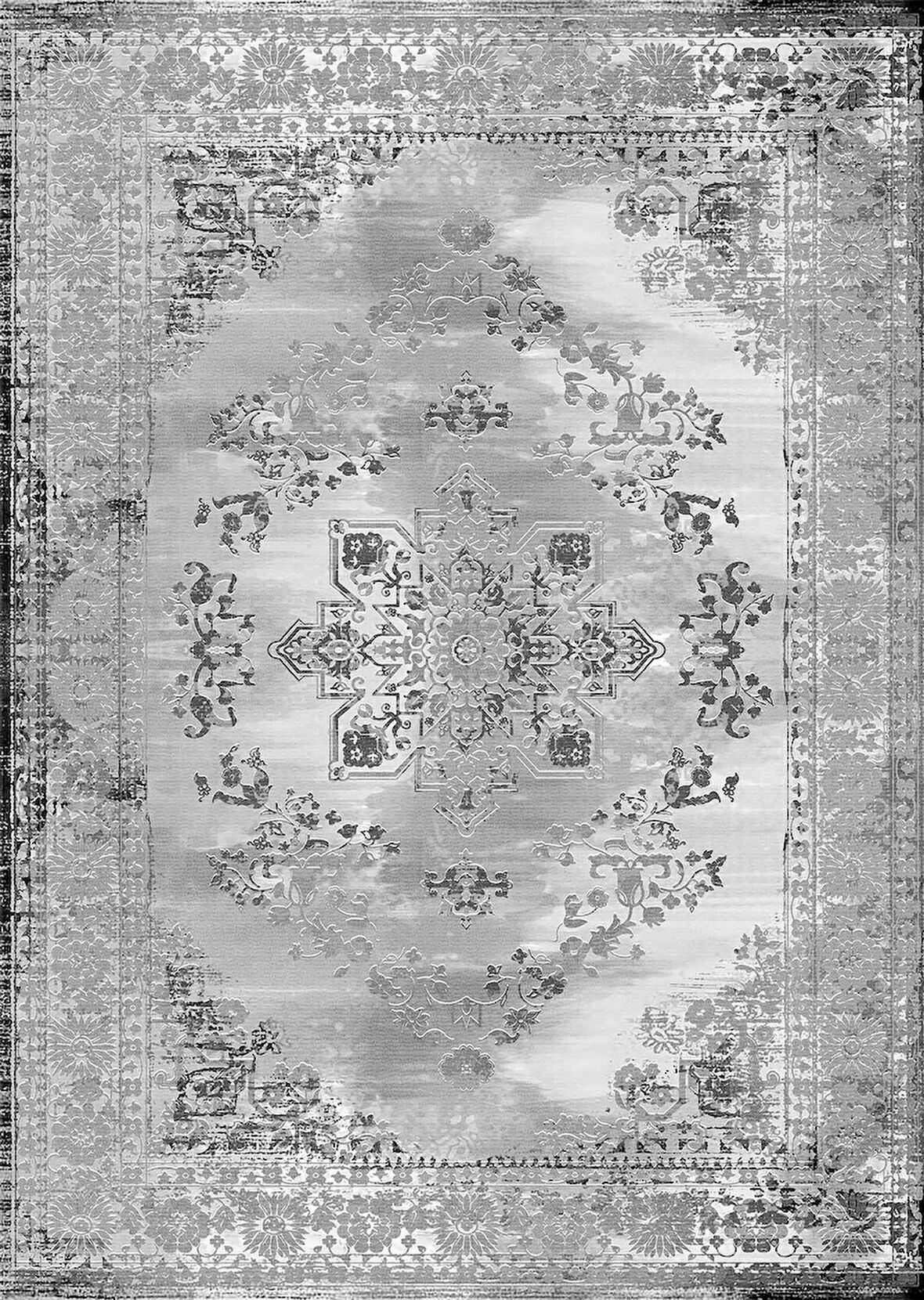 Pamuk Dokuma Taban Kaymaz Yıkanabilir Vintage  Desenli  Salon Halısı Mutfak Halısı Koridor Halısı