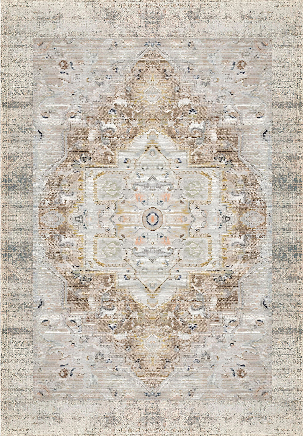 Pamuk Dokuma Taban Kaymaz Yıkanabilir Vintage  Desenli  Salon Halısı Mutfak Halısı Koridor Halısı