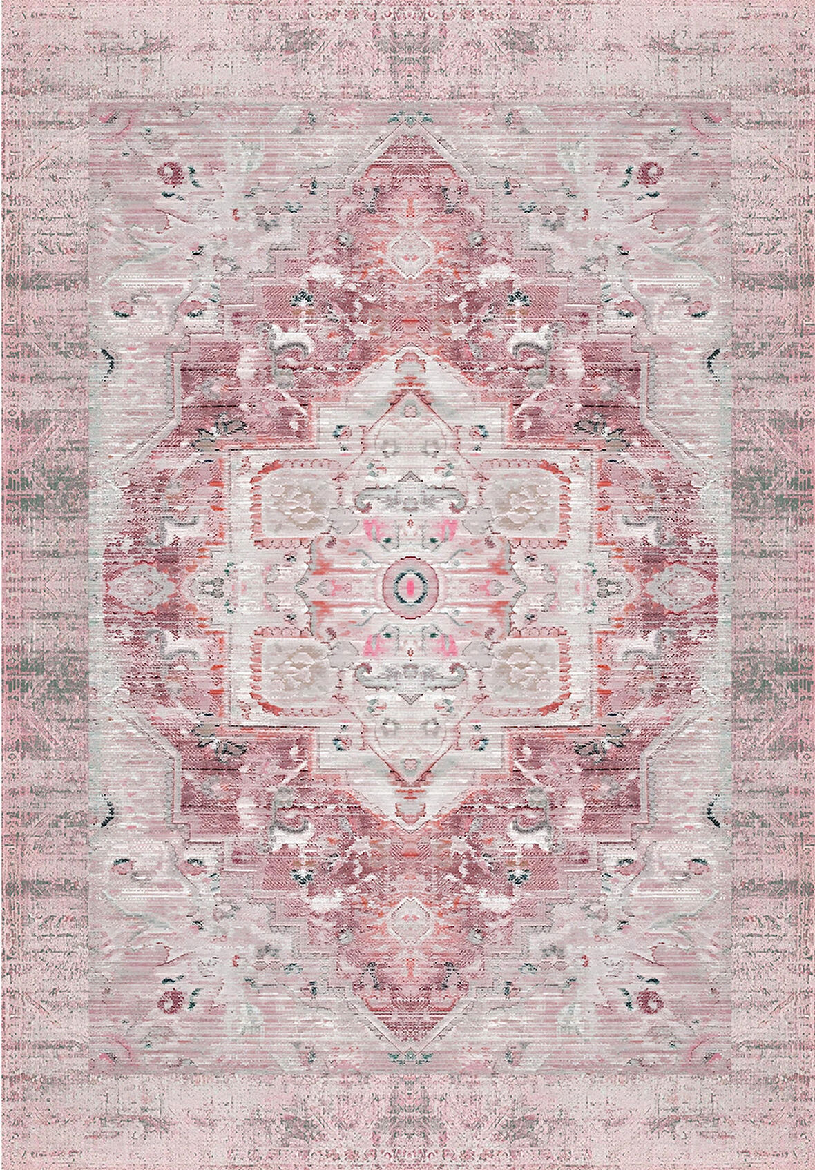 Pamuk Dokuma Taban Kaymaz Yıkanabilir Vintage  Desenli  Salon Halısı Mutfak Halısı Koridor Halısı