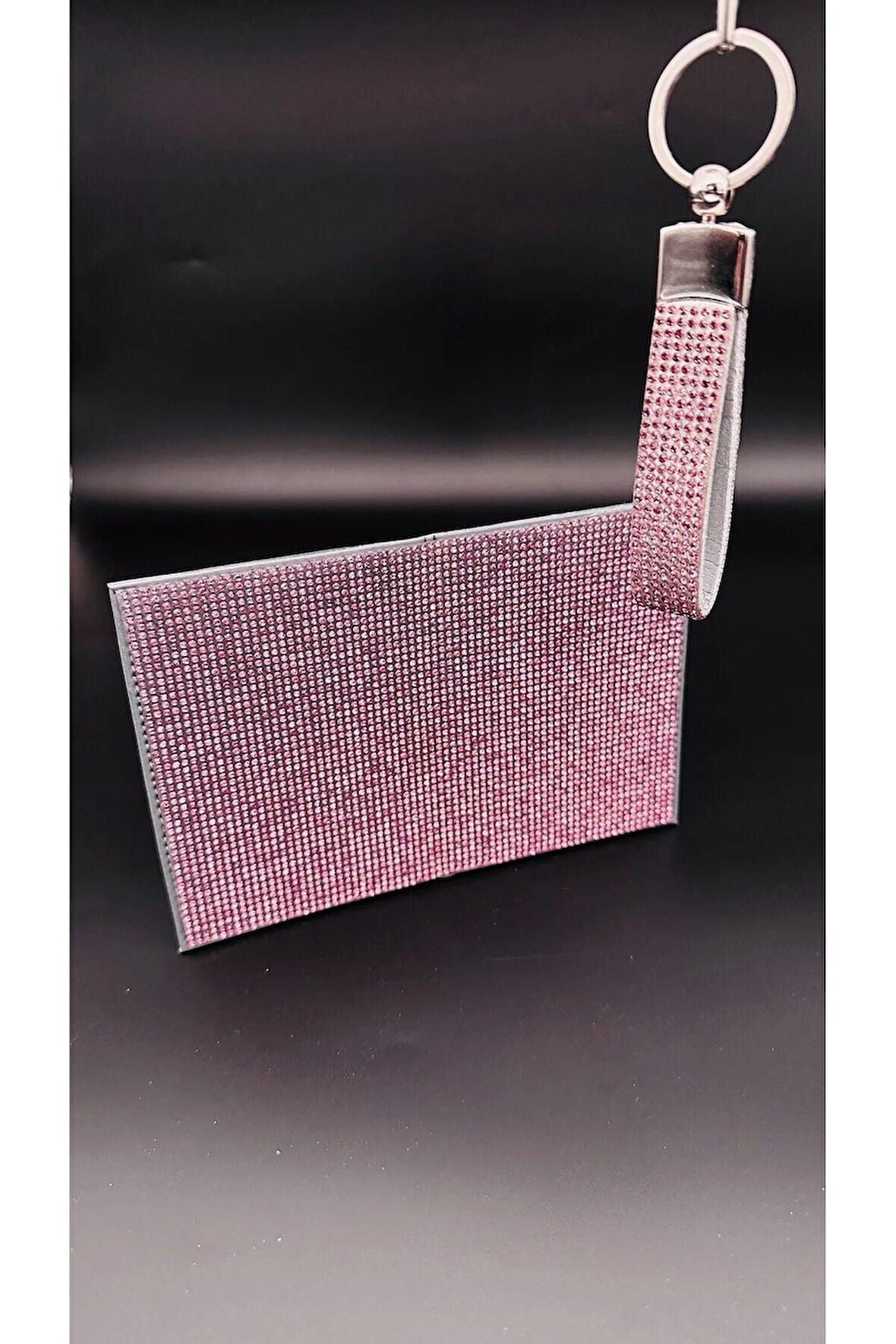 Gül Kurusu Parlak Taşlı Ruhsat ve Anahtarlık