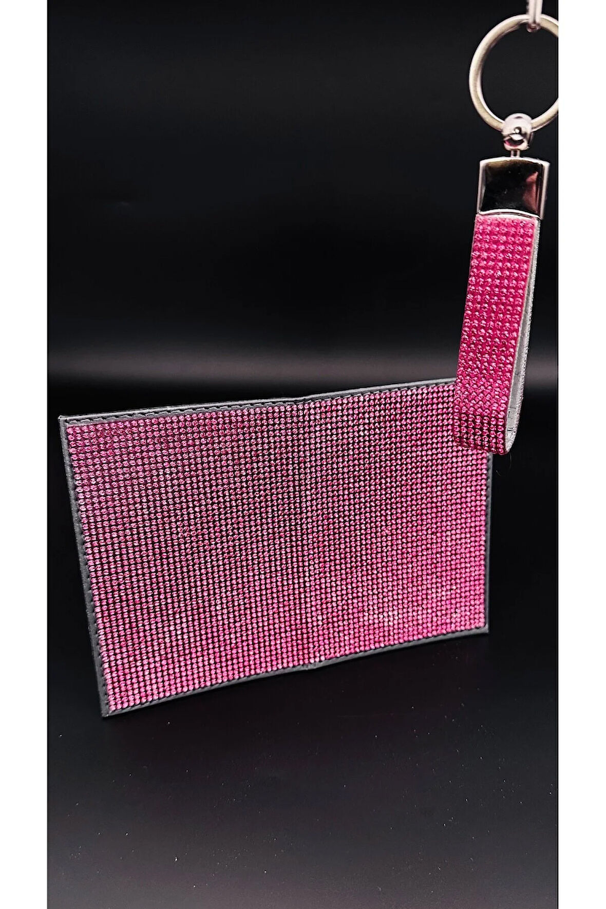 Pembe Parlak Taşlı Ruhsat ve Anahtarlık