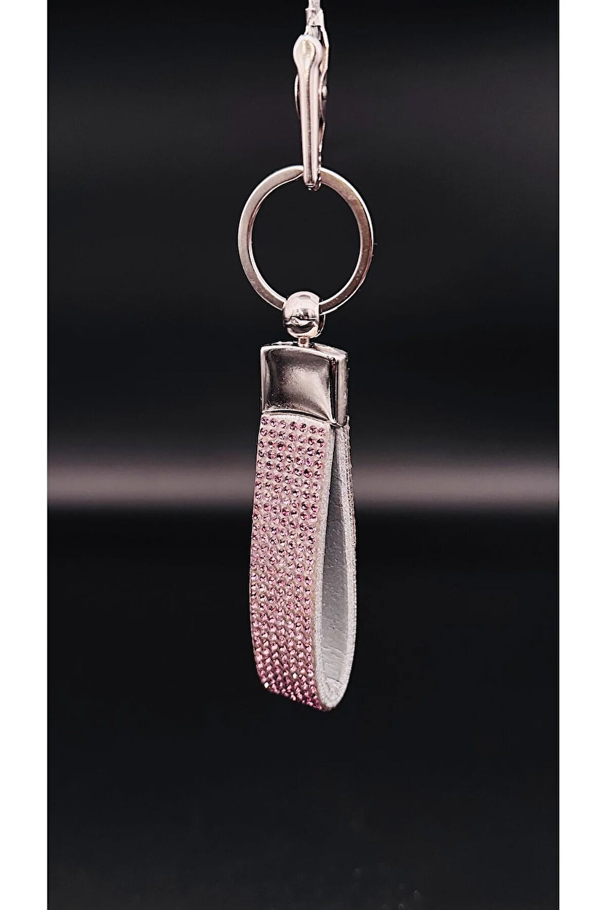 Lila Parlak Taşlı Anahtarlık