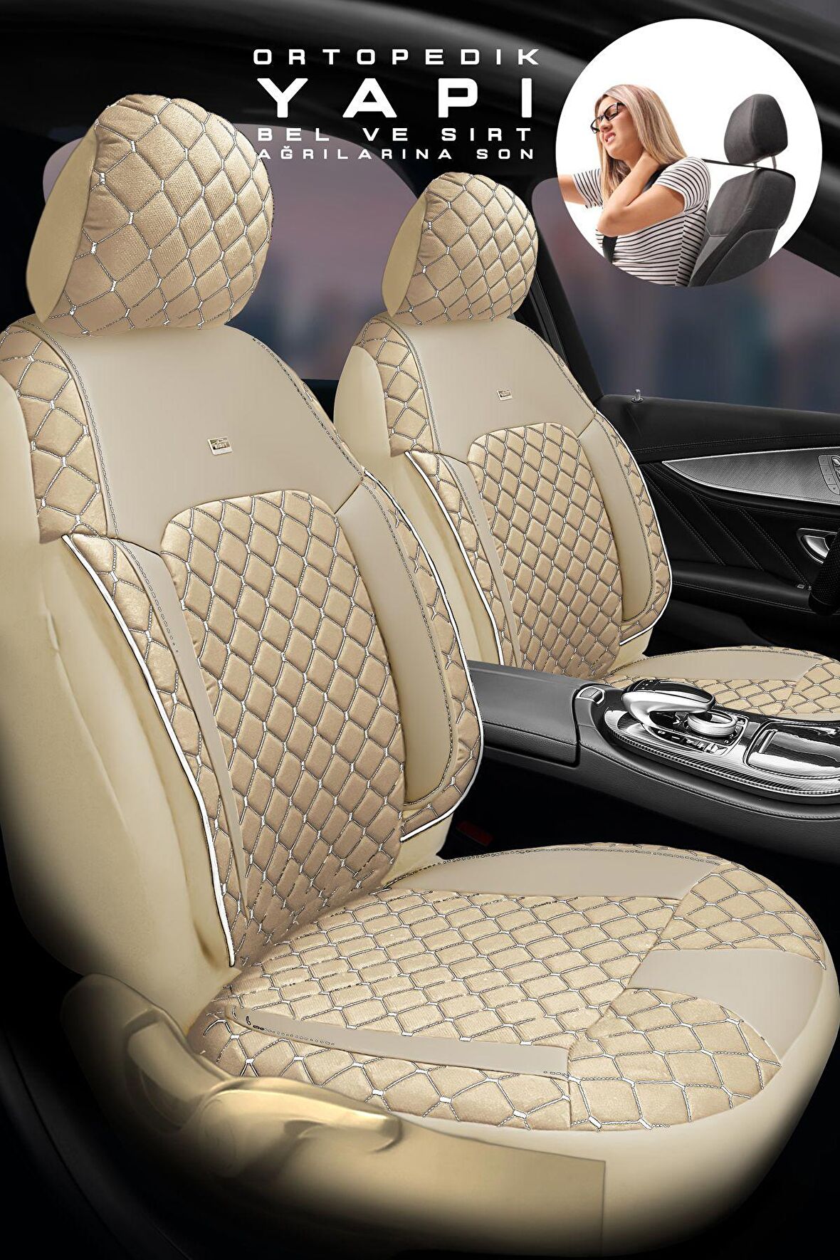 Seat Leon Station Station Vagon 2016 Aracınıza Uyumlu Koltuk Kılıfı Jakar Deri Bej