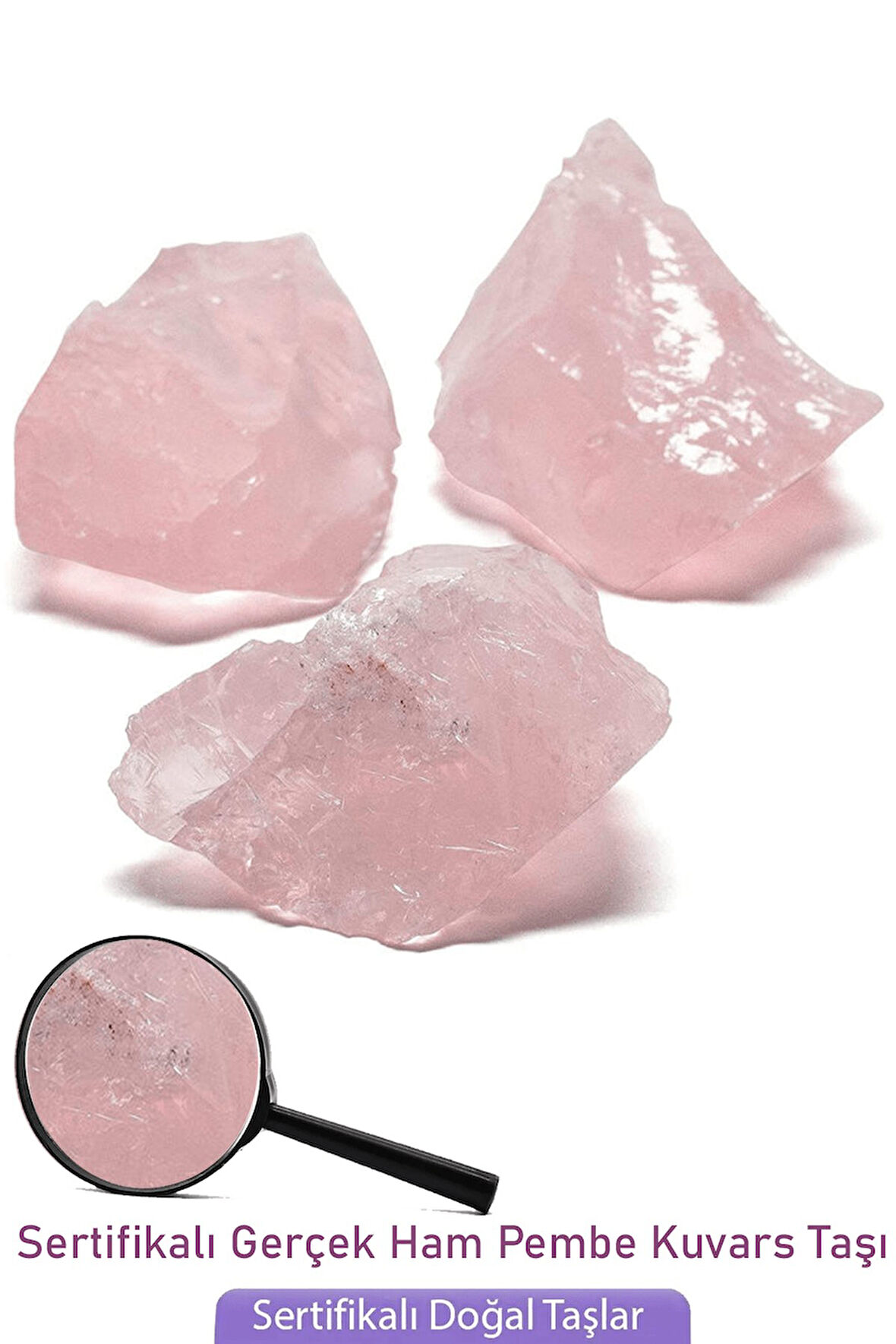 Sertifikalı Ham Işlenmemiş Açık Pembe Kuvars Taşı Doğal Taş Kütle Parça