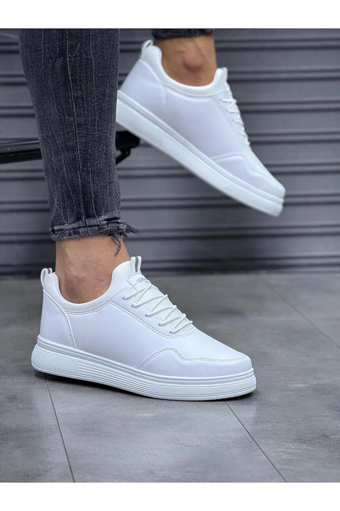 Anatomik Esnek Taban Günlük Lastikli Bağcıksız Spor Ayakkabı Ergonomik Sneaker