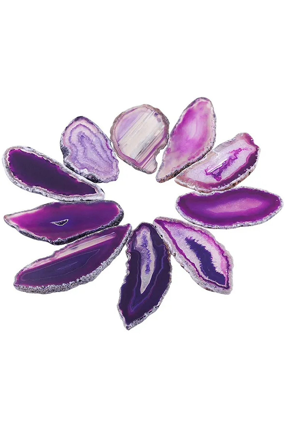 Sertifikalı Doğal Mor Akik Taşı Plaka (5-7 Cm)