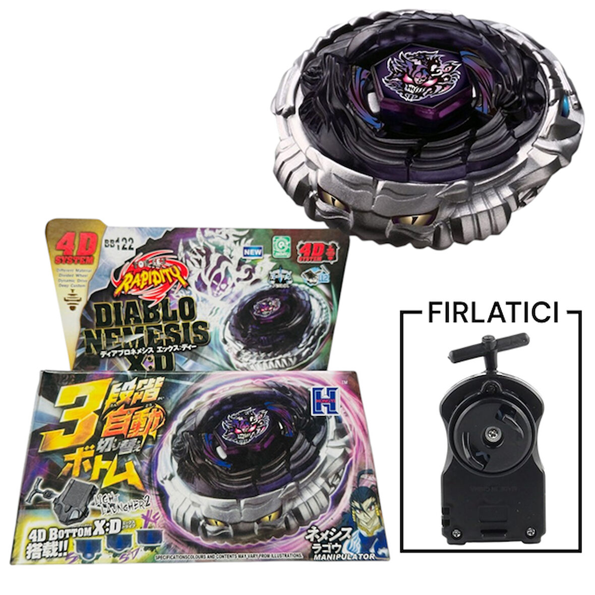 BEYBLADE BB122 Diablo Nemesis Metal Fusion Beybilet 4d System  -15830-BEYBLADE EVRENI