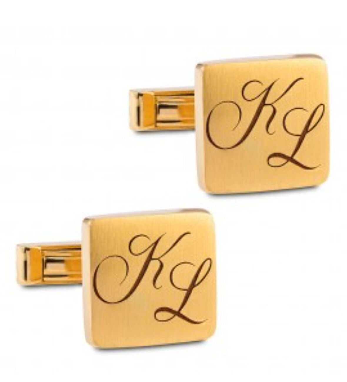 GÜMÜŞ KARE HARFLİ KOL DÜĞMESİ KİŞİYE ÖZEL